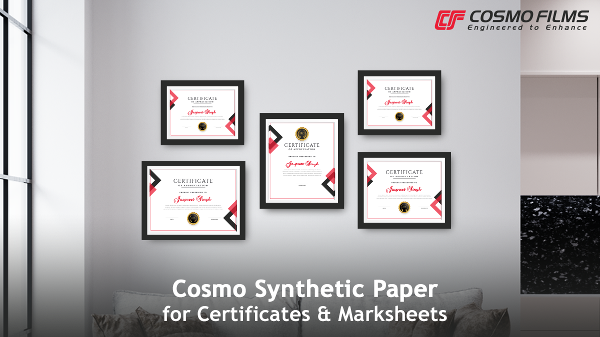 Cosmo Synthetic Paper : Votre nouveau partenaire pour l'impression de certificats et de relevés de notes
